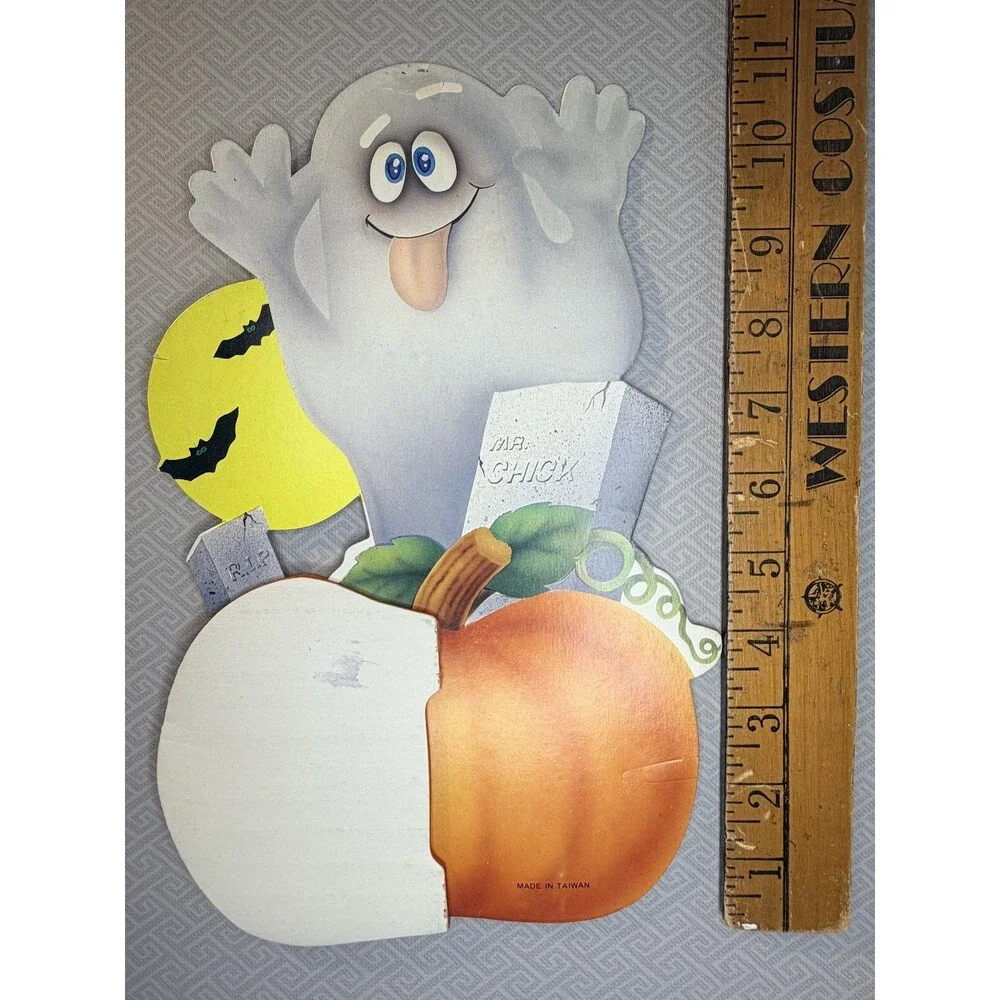 Vintage Halloween Ghost Pumpkin Honeycomb Table Decoration Centerpiece 2 Sided